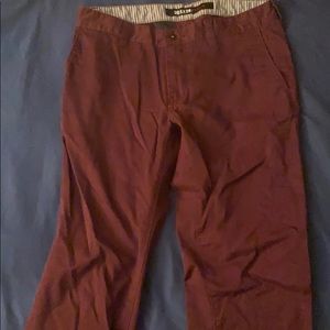 Burgundy slim straight pants